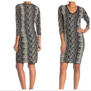 Nanette Lepore Stretch Knit Snake Print Dress Sz Large NWT!!